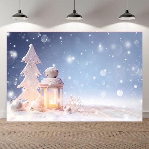 Seekpro Photography Background Merry Christmas Happy New Year Party Cartoon Snow Forest wood house Backdrop Photo Photocall