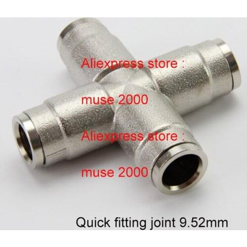 Cross joint tube connector 4 tube Quick fitting inserting tube joint Elbow nozzle base tee high pressure mist fog spray nozzle