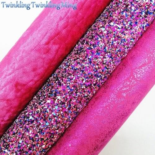 Rose Glitter Fabirc,Faux Leather Fabric, Metallic Synthetic Leather Fabric Sheets Velvet For Bow A4 21x29CM Twinkling Ming XM615