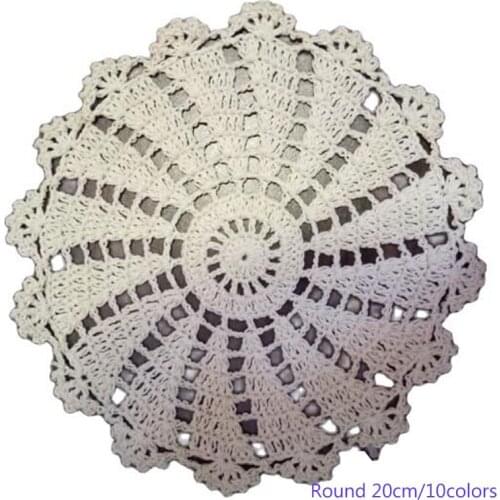 TOP Lace Round cotton crochet table place mat cloth placemat Cup mug coffee coaster drink doily Wedding dining tea pad kitchen