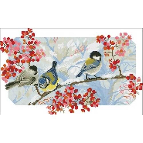Three little birds patterns Counted Cross Stitch 11CT 14CT 18CT DIY Cross Stitch Kits Embroidery Needlework Sets home decor