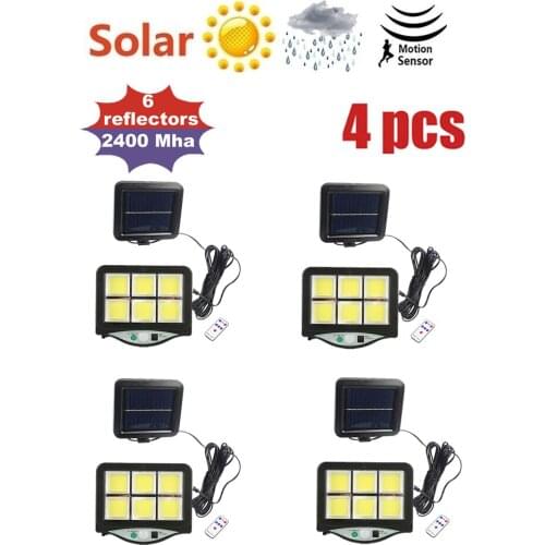 4pcs seperable 3 Modes LED Solar Light Outdoor Solar Lamp PIR Motion Sensor Wall security Light Waterproof for Garden Decor indo