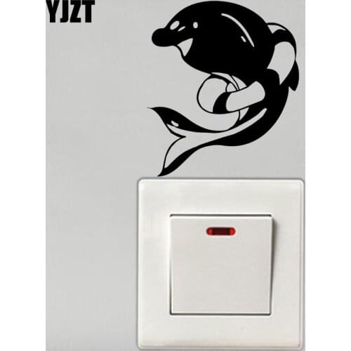 YJZT Whales In Lifebuoys Switch Sticker Vinyl Wall Decal Animal Decor Cartoon Art Creative S19-0808