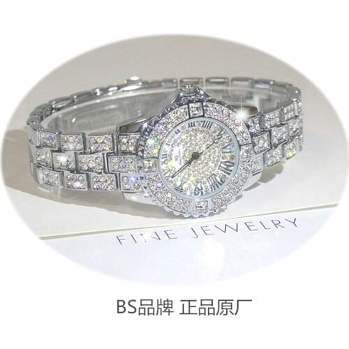 Arrival Famous Brand Bling Watch Women Luxury Austrian Crystals Watch Silver Shinning Diamond Rhinestone Bangle Bracelet