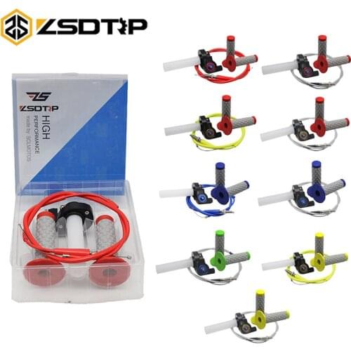 ZSDTRP 7/8" 22mm Twist Throttle Grips Cable Set for CRF KLX TTR 110 125 150 200 250 cc Dirt Pit Bike