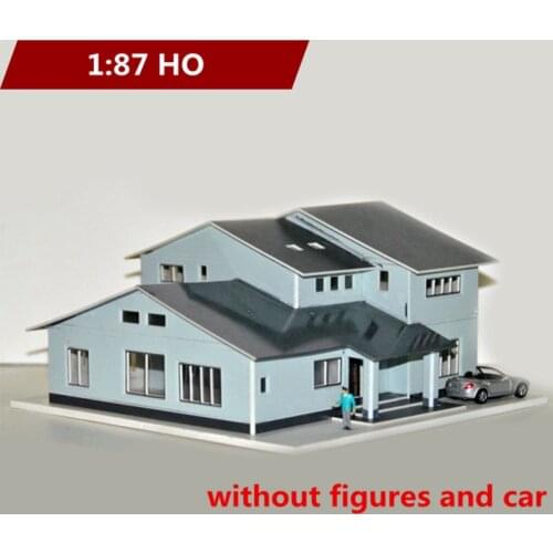 1:87 HO Scale Villa Building Model Sand Table DIY Assembly Plastic Building Model for Landscape Sand Table 16*15*9cm for Gifts
