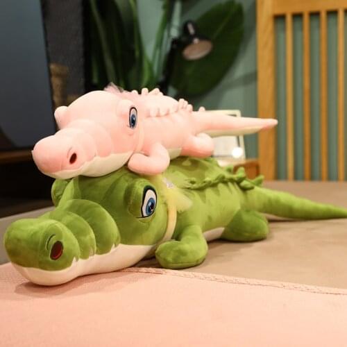 1pc 80CM Lovely Crocodile Plush Pillow Cartoon Stuffed Soft Animal Cushion Kawaii Dolls Birthday Gift for Boys Baby