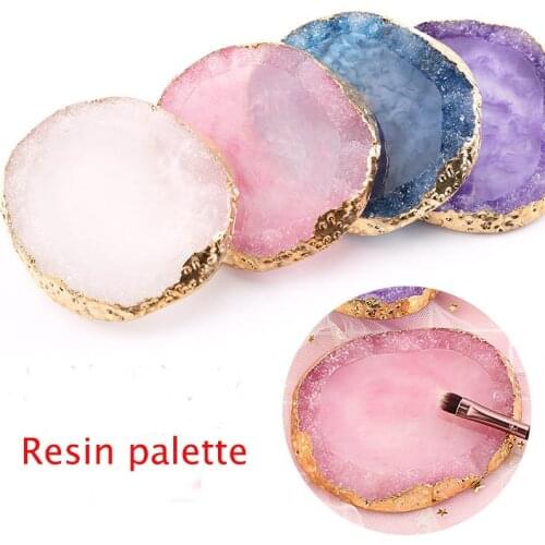 1 Pcs Resin Stone Color Palette False Nail Tips Drawing Nail Color Palette for Nail Color Mixing Display Manicure Polish Gel Too