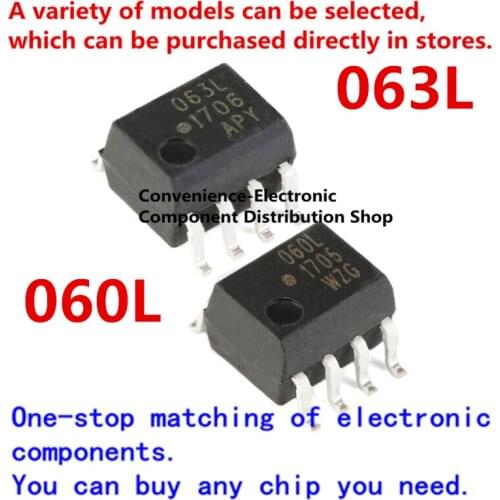 10PCS/Pack 60L 060L 63L 063L HCPL-063L Optocoupler HCPL-060L Optocoupler High Speed 3.3V Isolator SMD SOP-8