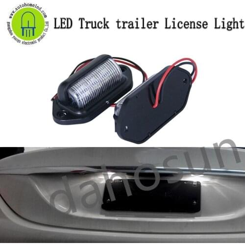2Pcs Dahosun White LED License Plate Lamp Error Free Taillight Decor Light Universal For Cars Truck Trailers