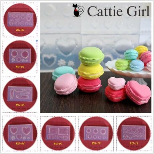 24Patterns Macaron Biscuit Bread Donuts 3D Acrylic Nail Mold Palace Nail Art Decorations DIY Design Silicone Nail Art