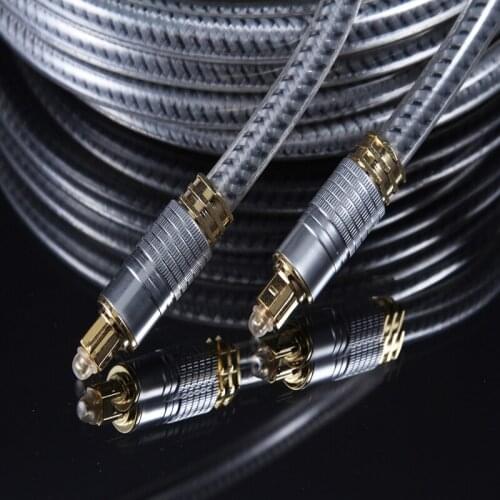 5m Top Grade OD8.0mm Spdif Optical Cable Gold-P Connector Digital Fiber Optical Toslink Audio cable