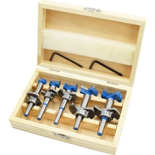 5Pcs Diameter 15/ 20/ 25/ 30/35mm Adjustable Carbide Drill Bits Woodworking Drill For Power Tools Drill Cabinet Hinges Hole Saw