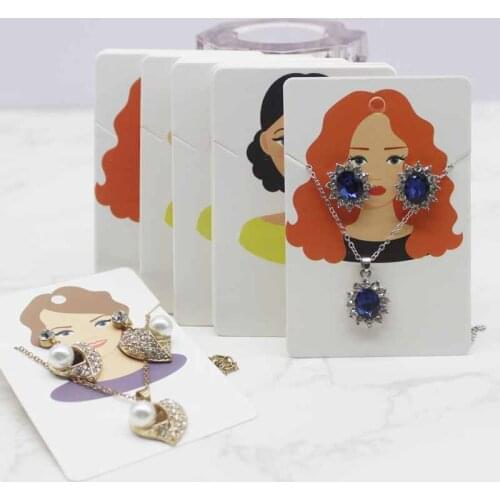 50pcs/Lot 6x9cm Fashion Women Earrings and Necklaces Display Cards Cardboard Earring Packaging Paper tag Ear Studs Cards