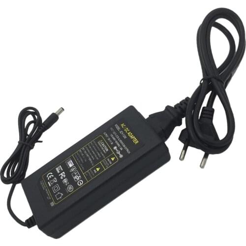 1pcs AC DC 12V 5A Power Adapter Supply 60W Switch For 5050 3528 5730 7020 8520 LED Light LCD Monitor CCTV With Cord and IC Chip