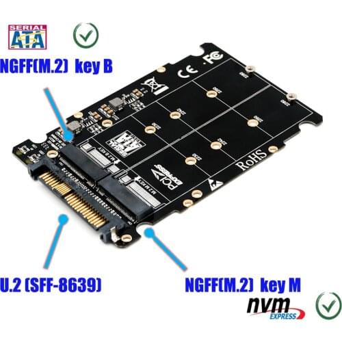 TISHRIC M.2 SSD Adapter Board NGFF M.2 Key B/M To PCI-e U.2 Adapter Converter Pcle M2 For Laptop Accessories Sata Adapter