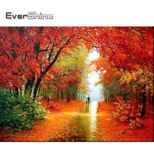 Evershine 5D Diamond Painting Landscape Full Square Diamond Embroidery Tree Rhinestones Art DIY Autumn New Arrival Handicraft