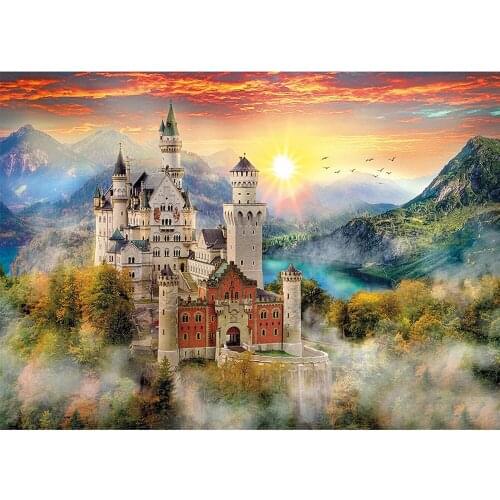 Kexinzu Mountain castle sunset scenery Diamond Painting Full Square Round Drill Diy 5D Diamond Embroidery Mosaic Art Decor fd356