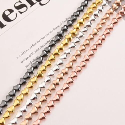 6*5mm Heart Shape Hematite Natural Stone Spacer Loose Beads for Jewelry Making Diy Bracelets Accessories