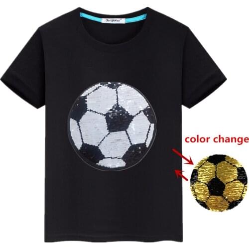 Kids Boys T Shirts for Girl Magic Sequin Reversible Top Cotton Fashion T Shirt Kids for Boy Sport Tops Tee 2-12 Years