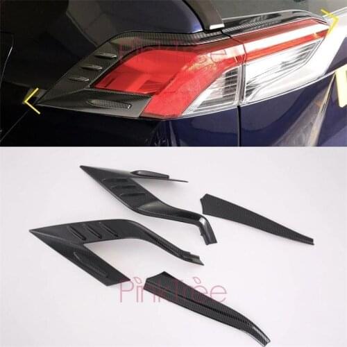 For Toyota RAV4 2019 XA50 Carbon Fiber Color Rear Taillight Cover Trim Decorative ABS Car-Styling Tuning Accessories