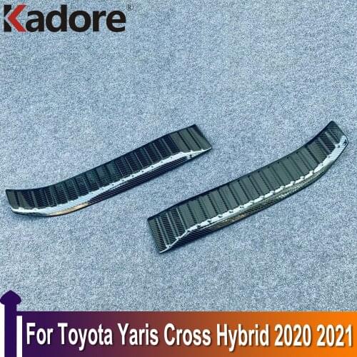 For Toyota Yaris Cross hybrid 2020 2021 Inner Rear Bumper Sill Protector Guard Trim Tail Trunk Lid Cover Car Accessories