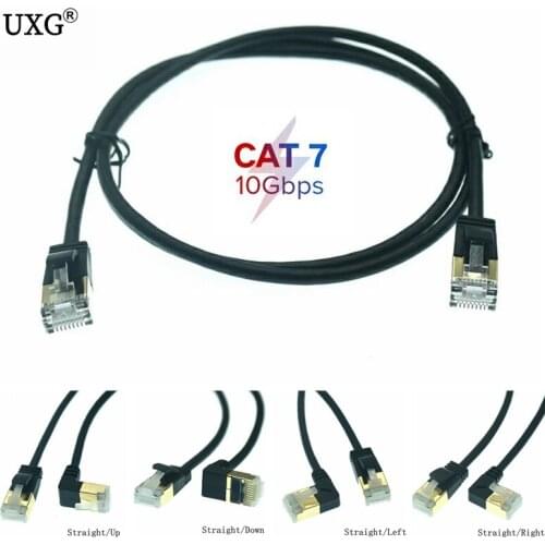 Ethernet Cable RJ45 Cat7 Lan Cable UTP RJ45 Network Cable for Cat6 Compatible Patch Cord 90 Degree Right Angle 10Gbps 0.5m-5m