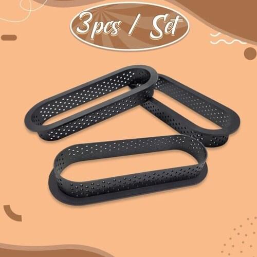 1/3pcs Oval Tarts Ring Pastries Mold DIY Silicone Cake Tools French Dessert Bakeware Round Shape Decorating Tool UD88