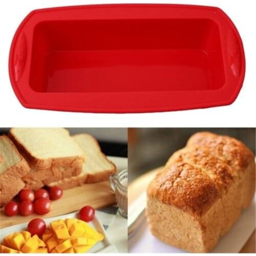 DIY Cake Decorations Loaf Pan Bakeware Color Rectangle Shape Toast Bread Mold Silicone Jelly Ice Bakeware Tools Mould Non-stick