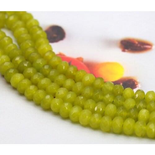 Hot 4x6mm Faceted green chalcedony abacus shaped loose beads 15" Charming DIY fit women jewelry making gift