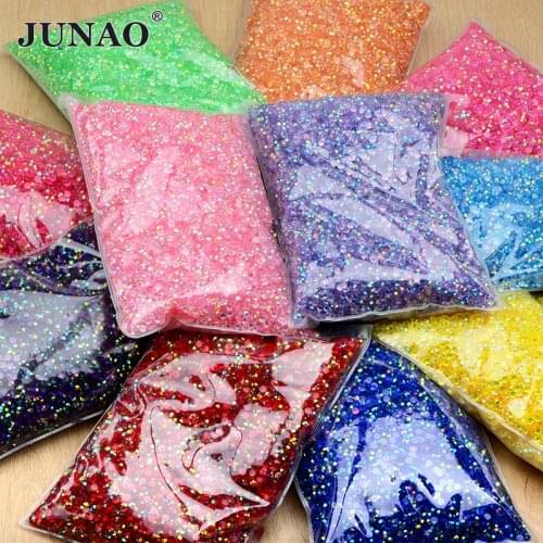JUNAO Wholesale 2mm 3mm 4mm 5mm 6mm Transparent Pink AB Flatback Jelly Rhinestone Non Hotfix Crystal Stones DIY Cups Strass