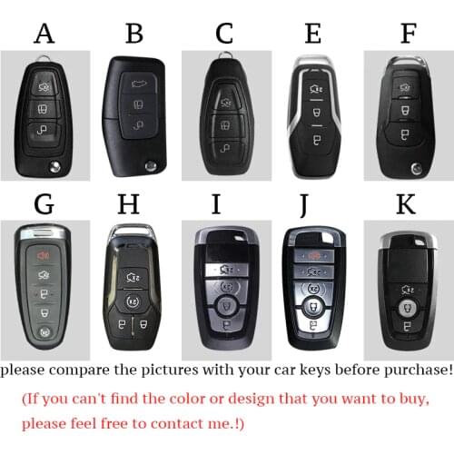 Leather Key Cover Case For Ford Fiesta Explorer 5 Everest Focus Car Key Cover Accessories