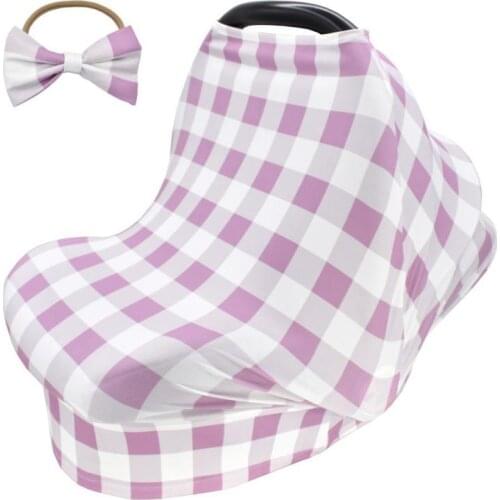 Mothers Breastfeeding Towel Multifunctional Safety Seat Cover Cover Breastfeeding Baby Bow Hair Band Breastfeeding Towel Set