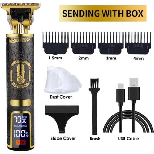 Electric Hair Clipper for Salon Professional Rechargeable Hair Trimmer Stainless Steel Blade Hair Cutting Machine Close to 0mm