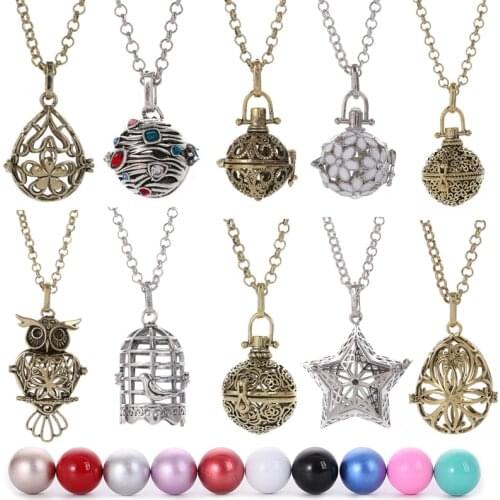Mexico Chime Relaxing Musical Angel Ball Caller Locket Pregnancy Necklace for Aromatherapy Essential Oil Pregnant Women