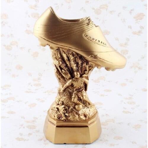 WORLD SOCCER TROPHY MODEL MODERN RESIN GOLDEN BOOT AWARD SCULPTURE SPORTS SERIES CRAFTS GOLDEN SNEAKERS DECORATION