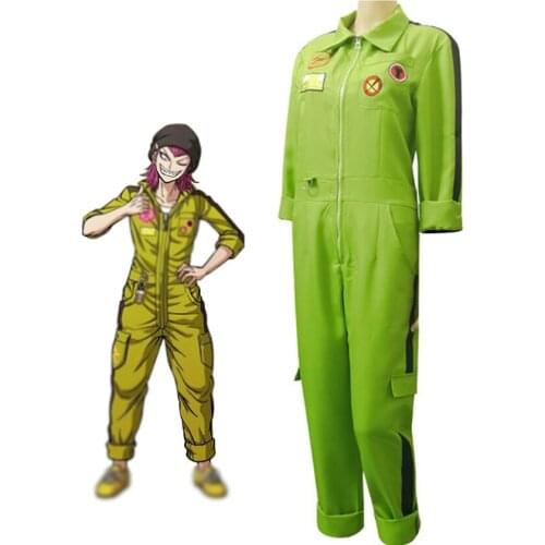Custom Super DanganRonpa Kazuichi Souda Halloween Cosplay Costume Full Set Outfit Men Women Green Jumpsuit