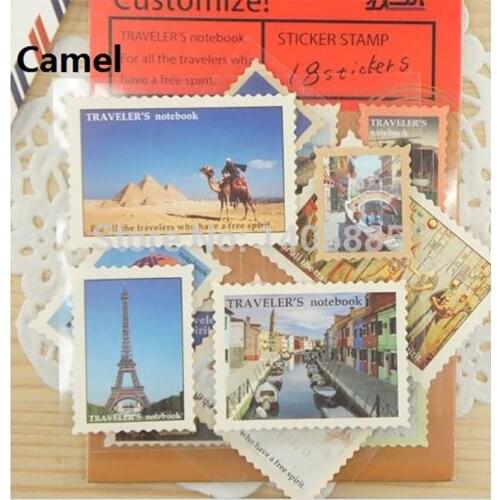 9 Styles Midori Traveler notebook stamp sticker vintage cowhide travel diary Album Stationery Sticker