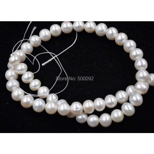 Wholesale 1 strands 9mm near round cultured pearl lots 40cm free shipping
