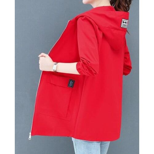 Autumn new arrival woman plus size trench coat for women with a hood warm thin coat with zipper