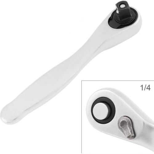 72 Gear Mini 1/4 Inch Portable Adjustable Universal Two-way Ratchet Wrench Square Head and Curved Handle for Vehicle / Bicycle