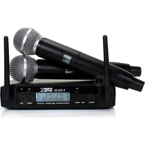 Professional UHF Wireless Microphone System Dual Channel Digital Receiver With 2 Cordless Handheld Karaoke Mic SM58LC SM 58 58LC
