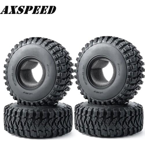 AXSPEED 2.2inch 125mm Rubber Rocks Tyres Wheel Tires for 1:10 RC Crawler Axial Wraith 90048 RR10 RC Car Parts
