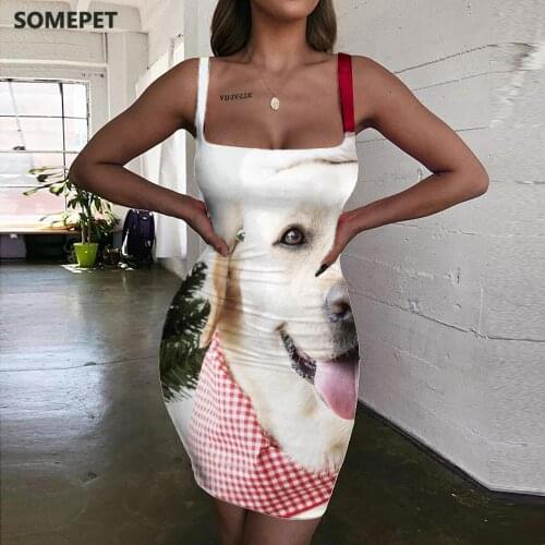 SOMEPET Christmas Dresses Women Christmas Tree Vestido Sexy Dog Ladies Dresses Animal Sundress Womens Clothing Mini Evening