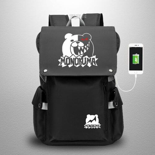 Anime Danganronpa backpack Dangan ronpa monokuma Bags cosplay Oxford Bag for men women