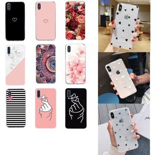 Silicone phone case For iPhone 6 6S 7 8 Plus TPU heart-shaped transparent phone case X XR XS Max Cute pattern shell