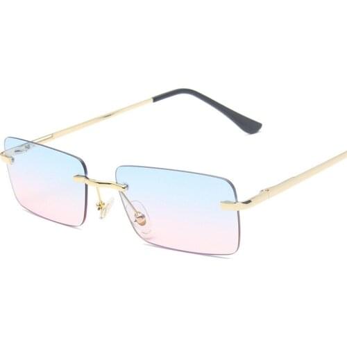 Rimless Sunglasses Female Square Small Frame Ocean Sheet Spring Leg Womens Eyeglasses Trend Street Shooting Glasses