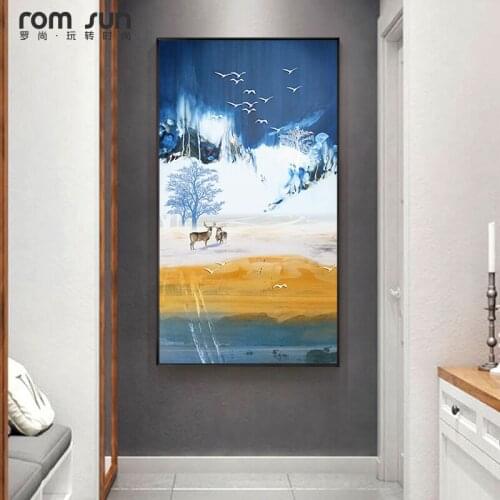 Modern Coin Land Goleden Forest Canvas Painting Abstract Poster Print For Living Room Aisle Entrance Home Decor Wall Art Picture