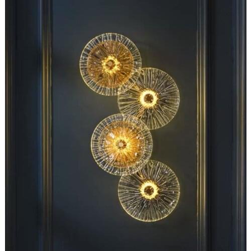 Postmodern light luxury wall lamp living room background wall bedside personalized glass aisle wall light MJ1112