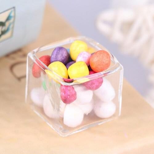 Glass Dollhouse Miniature Candy Fruit Jar Collectible Box Storage Box Jar Model Doll Accessories Toys Furnitures